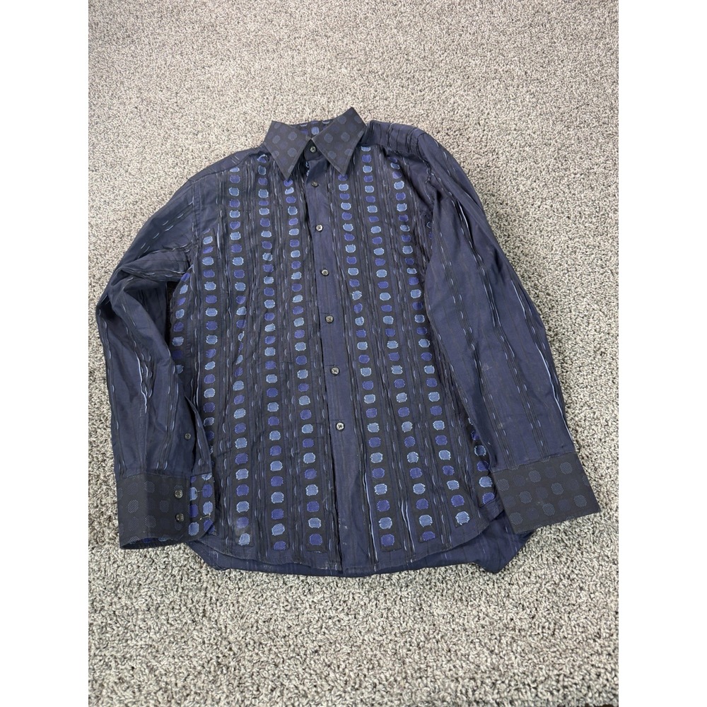 Robert Graham Long Sleeve Button Down Shirt Men's Size Medium Blue
